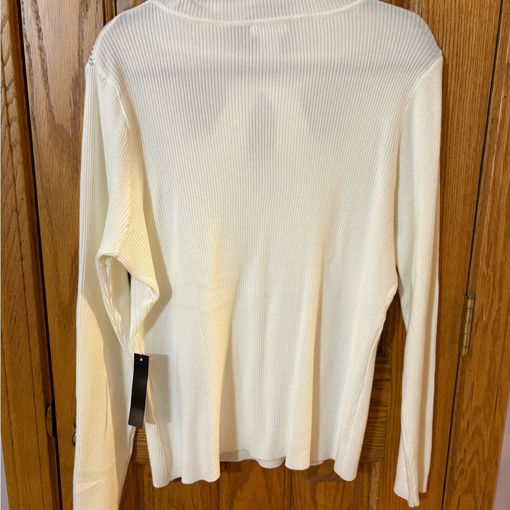 VENUS Cream Rhinestone Cut-Out Sweater - Picture 2 of 6
